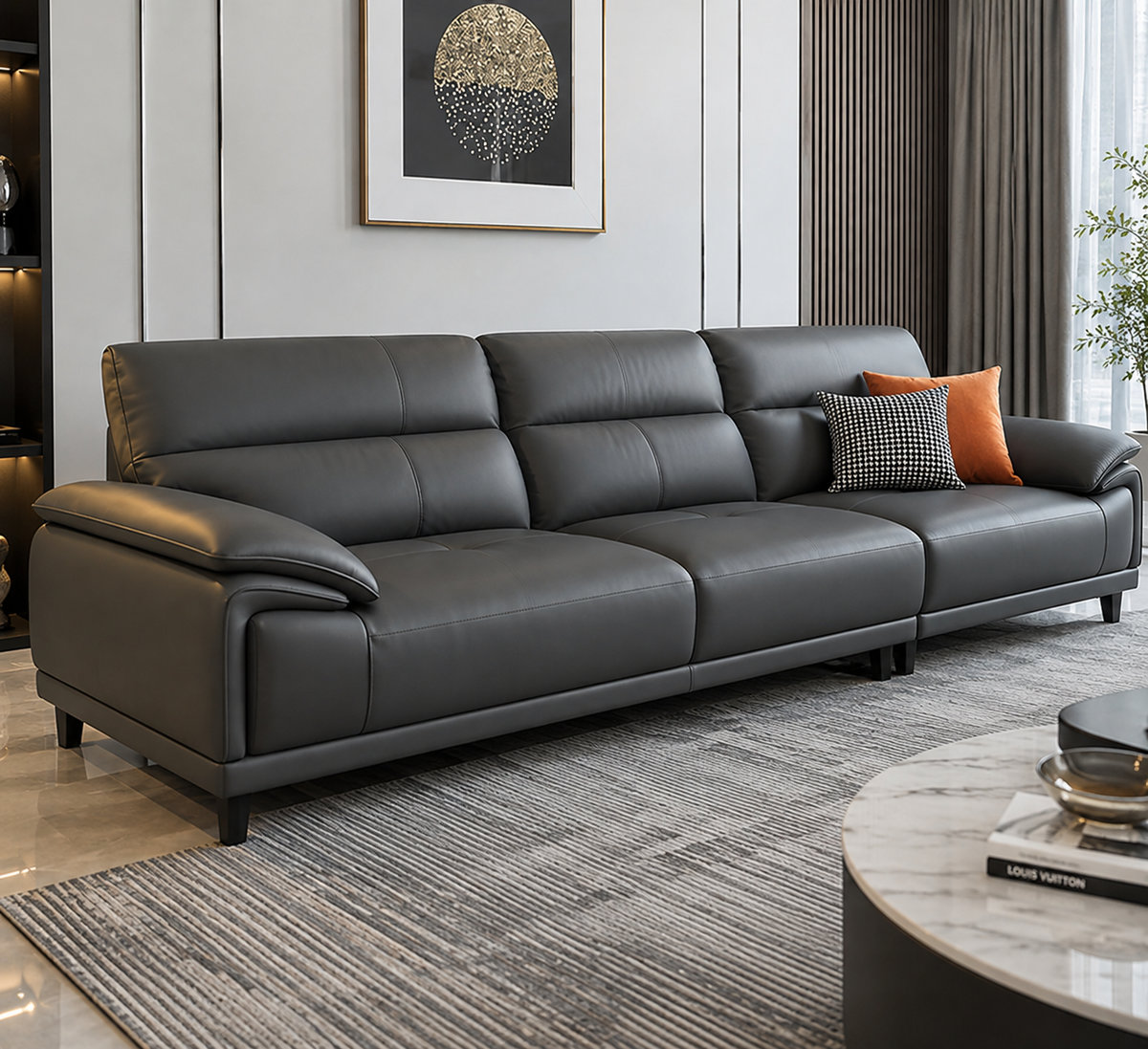 Bọc ghế sofa Quận 7 da xám chì theo yêu cầu