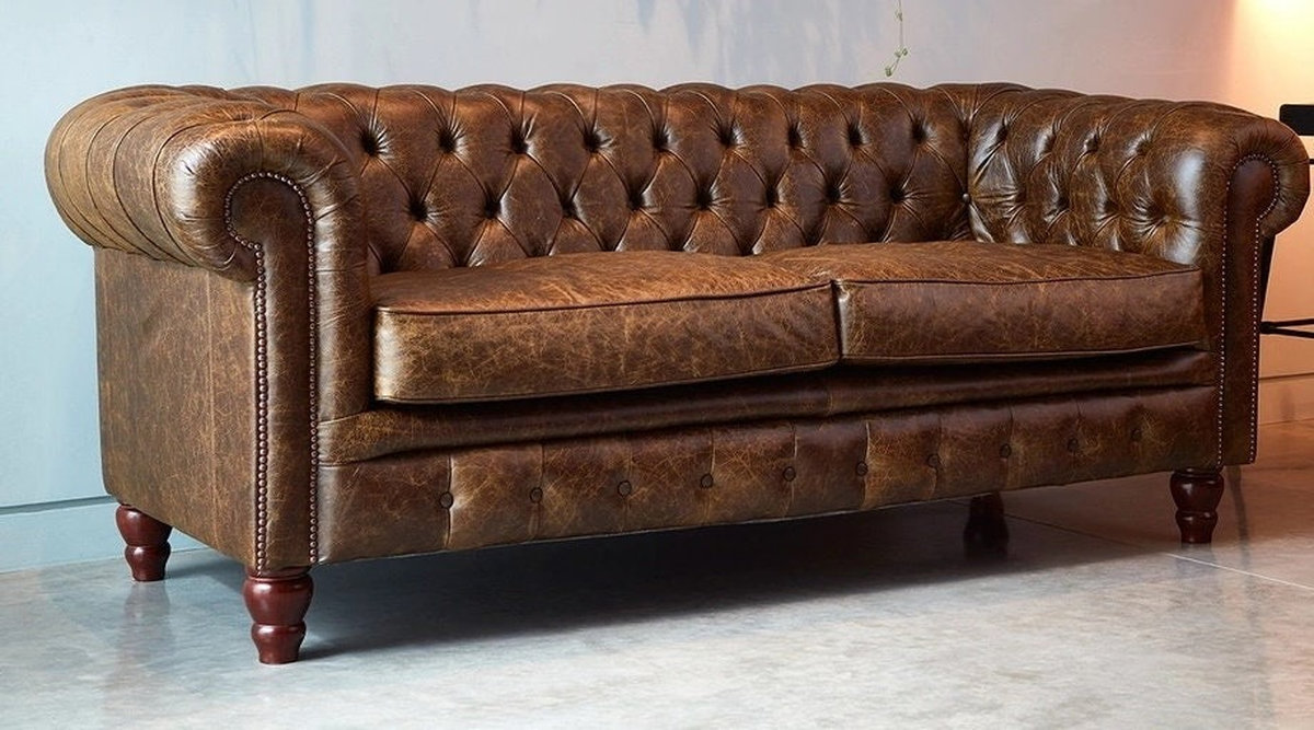 Mẫu bọc ghế sofa Quận 7 da Chesterfield màu nâu bò