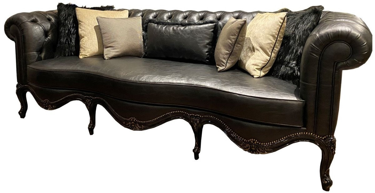 Mẫu bọc ghế sofa Quận 7 da màu đen cổ điển dáng cong sang trọng