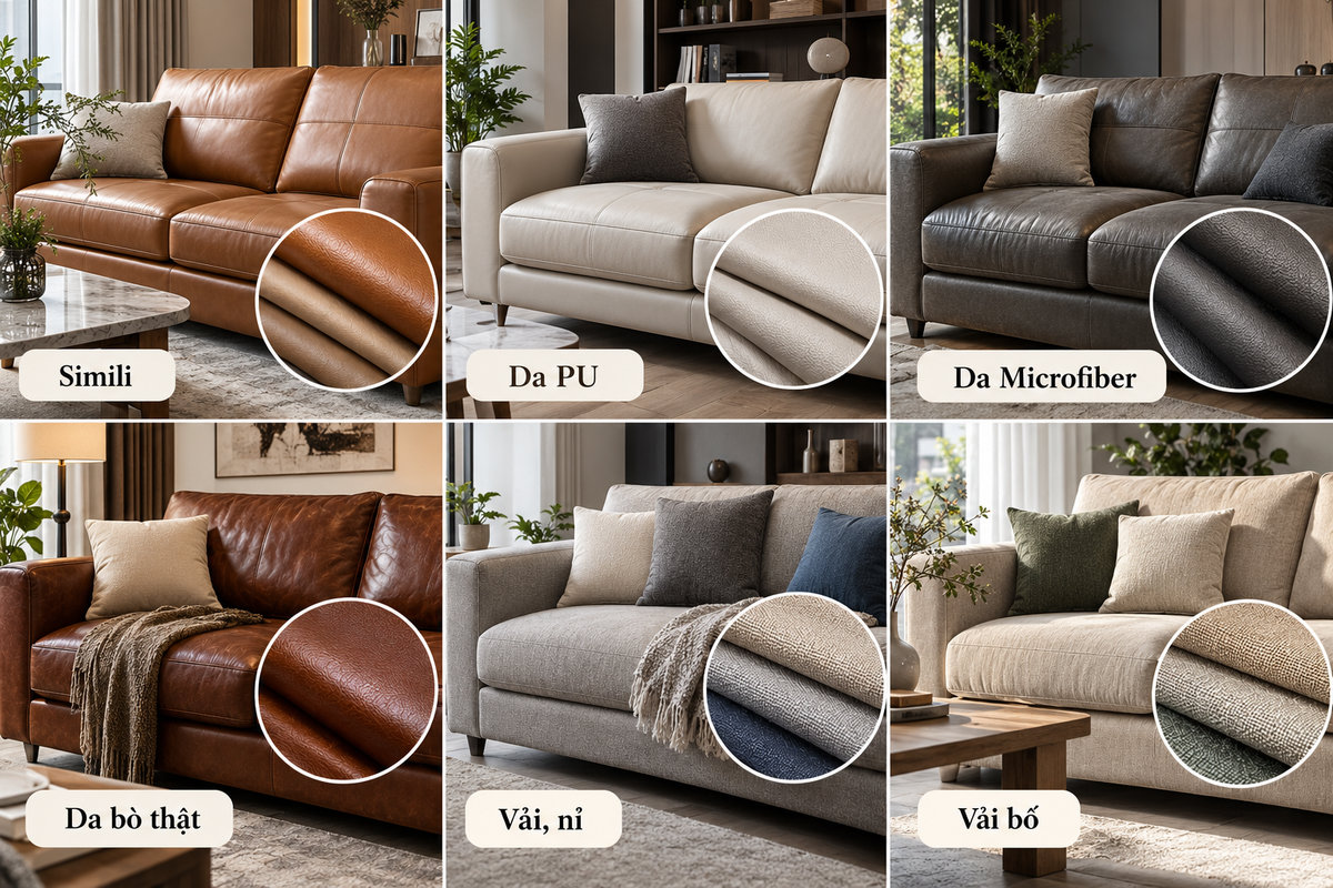 Các chất liệu bọc ghế sofa Bình Thạnh