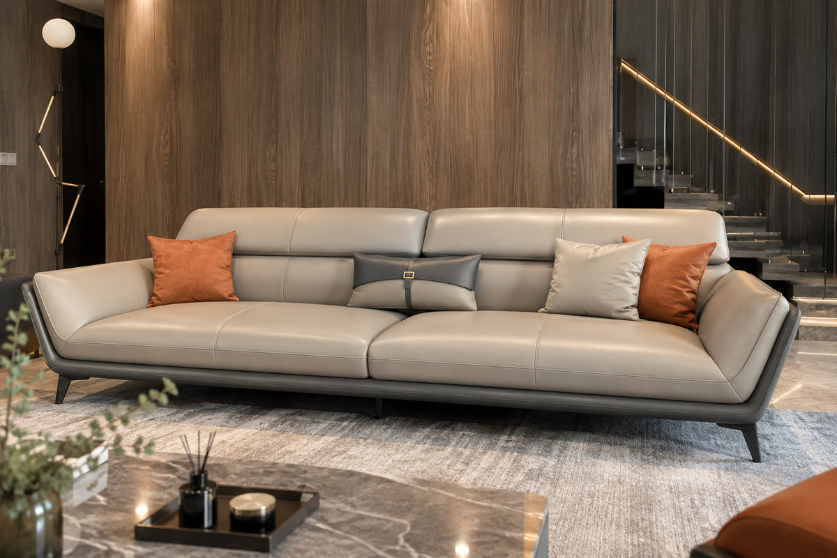 Mẫu bọc ghế sofa Bình Thạnh màu xám kem
