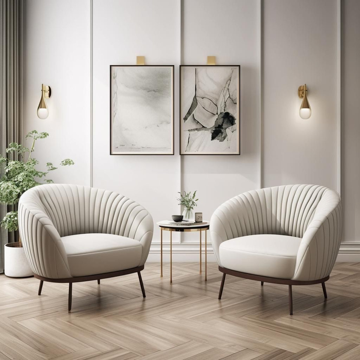 Mẫu ghế sofa đơn xếp nếp vỏ sò