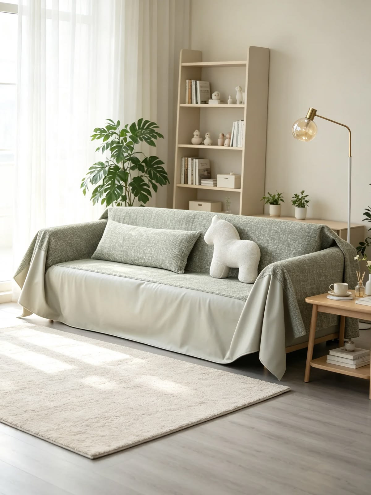Thay vỏ ghế sofa theo kích thước màu xanh bơ