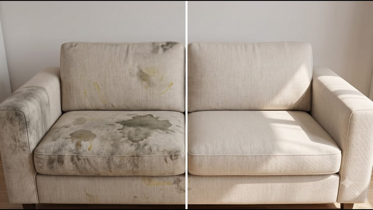 Bọc lại ghế sofa tại nhà giúp sofa sạch sẽ, sáng màu