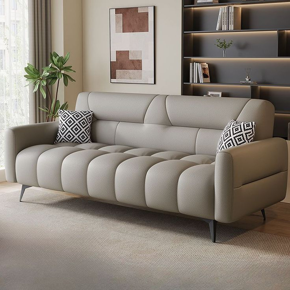 Bọc lại sofa băng dài màu xám ghi tại Quận 1 của Sofa Việt Anh